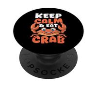 Amateur de crabes et de Fruits de mer, Restez Calme et Mangez du Crabe PopSockets PopGrip Adhésif