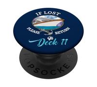 Amateur de croisières en Cas de Perte, Veuillez Retourner sur Deck 11 Funny Cruising PopSockets PopGrip Adhésif