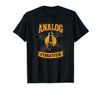 Amateur de disques vinyles rétro analogique Forever d1 T-Shirt Graphique avec Valeur, Homme, Noir, S