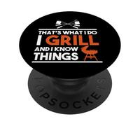Amateur de grillades, C'est ce Que Je Fais, Je Fais des grillades et Je Sais des Choses PopSockets PopGrip Adhésif