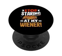 Amateur de Hot Dogs, arrête de Regarder ma Wiener PopSockets PopGrip Adhésif