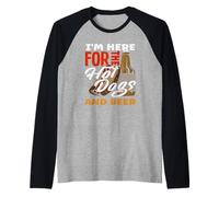 Amateur de Hot Dogs, Ici pour Les Hot Dogs et la bière Manche Raglan