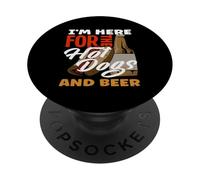 Amateur de Hot Dogs, Ici pour Les Hot Dogs et la bière PopSockets PopGrip Adhésif