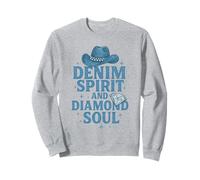Amateur de Jeans Skinny Cowgirl Western en Denim et Diamants Sweatshirt
