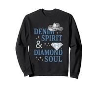 Amateur de Jeans Skinny Western Cowgirl en Denim et Diamants Sweatshirt