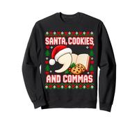 Amateur de Livres de Grammaire Oxford Comma Christmas Ugly Xmas Sweatshirt