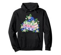 Amateur de Livres de Lecture Confortables et Floraux Blueberry Books Sweat à Capuche