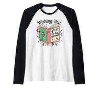 Amateur de Livres, Je Vous Souhaite Un t-Shirt de Noël livresque Manche Raglan