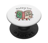 Amateur de Livres, Je Vous Souhaite Un t-Shirt de Noël livresque PopSockets PopGrip Adhésif