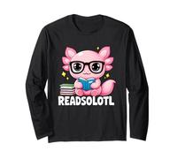 Amateur de Livres Readsolotl Axolotl Lecture Insolite Drôle Rat de bibliothèque Manche Longue