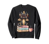 Amateur de Livres Stay Weird Be Kind Read Books Baby Dragon Sweatshirt