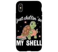 Amateur de Livres sur Les Tortues Just Chillin in My Shell Coque pour iPhone X/XS