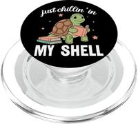 Amateur de Livres sur Les Tortues Just Chillin in My Shell PopSockets PopGrip pour MagSafe