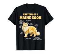 Amateur de Maine Coon Cat Mom Cat Mama Anatomie d'un Maine Coon T-Shirt