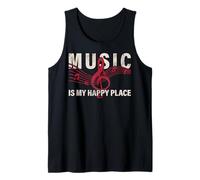 Amateur de musique Retro Vintage Rock On Music Is My Happy Place Débardeur