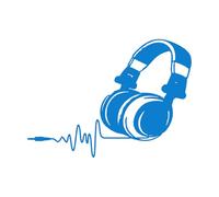 Amateur de musique sticker mural DJ casque audio musique signe d'impulsion décalcomanies amovibles autocollants en vinyle art mural chambre garage décor grand - 48x67 cm