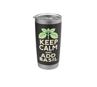 Amateur de pâtes Keep Calm And Add Basilic Pesto Gobelet isotherme en acier inoxydable double paroi