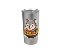 Amateur de pâtes spaghetti Cute Wolf Gobelet isotherme en acier inoxydable double paroi