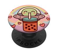 Amateur de thé à Bulles UFO, Mignon Anime Kawaii Rainbow PopSockets PopGrip Adhésif
