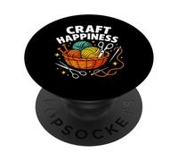 Amateur de Tricot et de Crochet avec Craft Happiness PopSockets PopGrip Adhésif