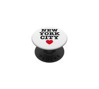 Amateur de Voyages en Typographie en Forme de cœur de New York PopSockets PopGrip Adhésif