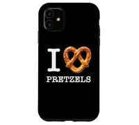 Amateurs de bretzels Uniques I Love Pretzels Texte Blanc Coque pour iPhone 11