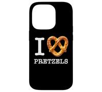 Amateurs de bretzels Uniques I Love Pretzels Texte Blanc Coque pour iPhone 14 Pro