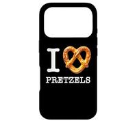 Amateurs de bretzels Uniques I Love Pretzels Texte Blanc Coque pour iPhone 17 Pro