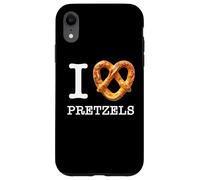 Amateurs de bretzels Uniques I Love Pretzels Texte Blanc Coque pour iPhone XR