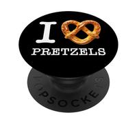 Amateurs de bretzels Uniques I Love Pretzels Texte Blanc PopSockets PopGrip Adhésif