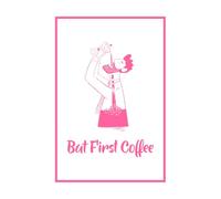 amateurs de café 3 citations amusantes dessinées à la main et lettrées sur le trait Stickers muraux 57.6x86.4cm Culture du tatouage Rose