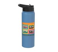 Amateurs de musique cassette rétro bons jours mixtapes d'été Stainless Steel Insulated Water Bottle