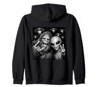 Amateurs de Selfies extraterrestres Bigfoot, drôles et Mignons, Grands sourires Sweat à Capuche