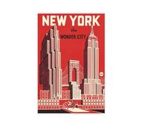 AMATWI Poster vintage de voyage Central Park New York The Wonder City sur toile pour chambre à coucher, bureau, chambre, cadeau, sans cadre, 30 x 45 cm
