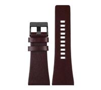 AMAUPCKCA 26MM 28MM 30MM 32MM for Bracelets de Montre Diesel Poignet for Hommes Bracelets de Montre de Grande Taille Police Noir Marron Bracelet en Cuir de Veau véritable(1509 Dark Brown BK,26mm)