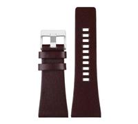 AMAUPCKCA 26MM 28MM 30MM 32MM for Bracelets de Montre Diesel Poignet for Hommes Bracelets de Montre de Grande Taille Police Noir Marron Bracelet en Cuir de Veau véritable(Dark Brown SK,32mm)