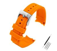 AMAUPCKCA Bracelet de Montre en Caoutchouc de Silicone à extrémité incurvée for Water Ghost for Citizen for Tissot for Seiko 20MM 22MM Bracelet de Sport for Hommes Ceinture Universelle(Orange,20mm)