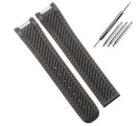 AMAUPCKCA Bracelet de montre en caoutchouc for montres de plongée Omega AT150 Seamaster 300 AQUA TERRA, bracelet en silicone noir et bleu, 20 mm(Black orange no CL)