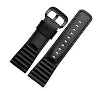 AMAUPCKCA Bracelet de Montre en Cuir véritable 28 mm avec Coutures for Montre Homme Sevenfriday P3B/01 S2/01(Black,28mm Silver Button)