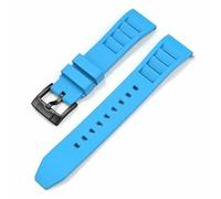 AMAUPCKCA Bracelet de montre en fluoroélastomère 22 mm for montres de sport Omega, Casio, Tissot, Le Lock et Seiko. Accessoires de montre à dégagement rapide.(Light blue01,21mm)
