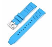 AMAUPCKCA Bracelet de montre en fluoroélastomère 22 mm for montres de sport Omega, Casio, Tissot, Le Lock et Seiko. Accessoires de montre à dégagement rapide.(Light blue02,24mm)