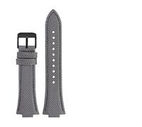 AMAUPCKCA Bracelet de Montre en Nylon à Bouche Convexe de 12mm for Bracelet de la série Tissot PRX Super Player T137.407/410 Bracelet en Nylon for Hommes(Gray BK)