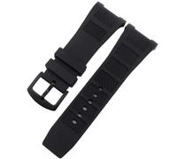 AMAUPCKCA Bracelet de montre en silicone à encoche for IWC Ingenieur, bracelet homme 30 * 16 mm, étanche, boucle ardillon(Black black)