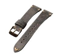 AMAUPCKCA Bracelet en cuir gris anthracite vintage fait main, style Commander, tailles 18, 19, 20 et 22 mm.(Rose Gold Buckle,18mm)
