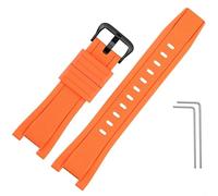 AMAUPCKCA Bracelet en résine adapté à Casio GST-210 GST-B100 GST-S300 GST-S130, Bracelet de Montre de Sport étanche for Hommes avec Boucle en Acier Inoxydable(Orange Black Silica)
