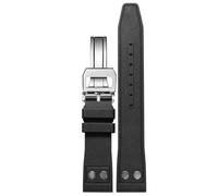 AMAUPCKCA Bracelet for montre IWC Big Pilot Portofino, bracelet homme en fluoroélastomère avec boucle métallique, largeurs 20 mm, 21 mm et 22 mm.(Black silver folding,20mm)