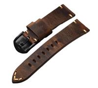 AMAUPCKCA Bracelet homme en cuir marron à effet changeant, fait main, style vintage, tailles 20, 22, 23 et 24 mm, compatible avec le bracelet PAM111 441 en bronze.(Brack clasp,20mm)