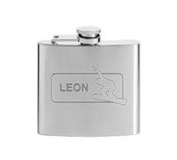 AMAVEL Flasque pour Alcool en INOX avec Gravure Sportive Personnalisée avec 1 Prénom, Idée Cadeau pour Sportif, Snowboard, Volume 150 ML