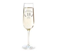 AMAVEL - Flûte de Champagne avec Gravure pour Les 18 Ans - Cadeau d'anniversaire pour Hommes et Femmes - Idée Cadeau pour Femmes - Verre à Champagne et vin Mousseux - Flûte de Champagne - Standard