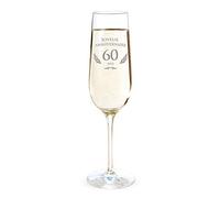AMAVEL - Flûte de Champagne avec Gravure pour Les 60 Ans - Cadeau d'anniversaire pour Hommes et Femmes - Idée Cadeau pour Femmes - Verre à Champagne et vin Mousseux - Flûte de Champagne - Standard